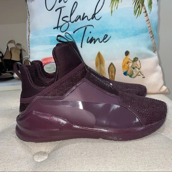 Puma Burgundy Fierce Krm High Top Sneakers Size 8 Excellent Condition - Picture 4 of 9